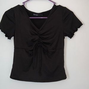 cinched short sleeve.